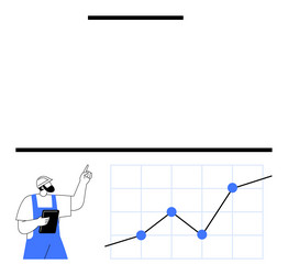 worker analyzing growth chart and data trends vector image