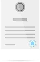 certificate in a flat style with shadow circle vector image