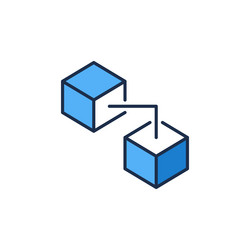 Connected Blocks Blockchain Icon vector image