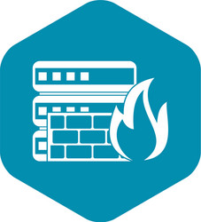 database and firewall icon simple style vector image
