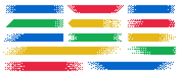 pixel banner header footer color layout vector image