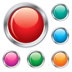 Big set of colorful glossy badge or button Vector Image