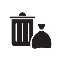 Trash can glyph icon isolated vector