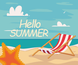 Beach summer holiday template for flyer Royalty Free Vector