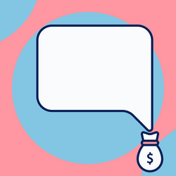 isolated front view speech bubble pointing down vector image
