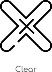 outline clear icon isolated black simple line Vector Image