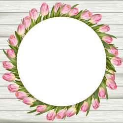 pink tulips border eps 10 vector