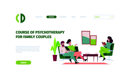 Psychotherapy consultation landing persons vector