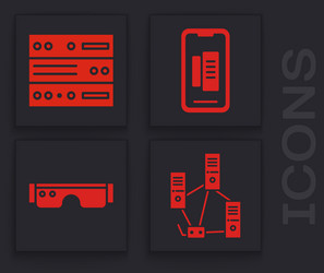 set computer network server data web hosting vector image
