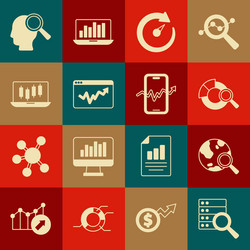 set server search globe data analysis digital vector image