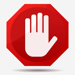 Hand blocking sign stop Royalty Free Vector Image