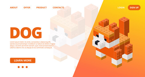web template with a dog vector image