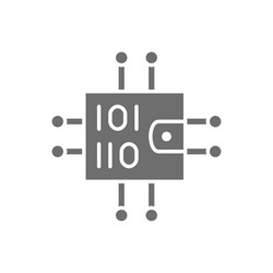 binary wallet with closed contacts blockchain vector image