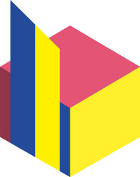 geometric and abstract 3d cube flat style icon vector image