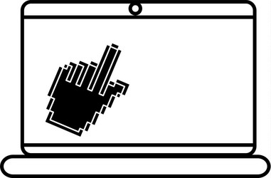 laptop computer with mouse pointer vector image