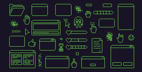 pixel art retro windows interface 8 bit text vector image