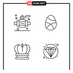 set 4 line style icons for web and mobile vector image