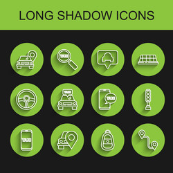 set line taxi call telephone service map pointer vector image