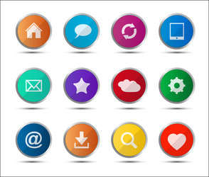 Set of colored navigation web icons on white vector