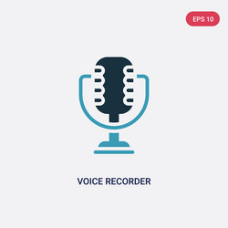 two color voice recorder icon from user interface vector image