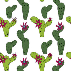 abstract seamless pattern with cactus vector