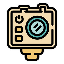 action camera showing power button lens vector image