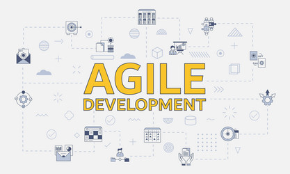 agile development concept with icon set big vector image