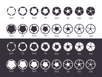 camera shutter lens aperture diaphragm different vector image
