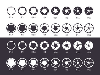 camera shutter lens aperture diaphragm different vector