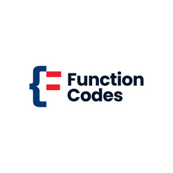 F letter mark code logo icon vector