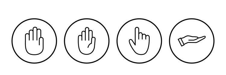 hand icon symbols palm vector