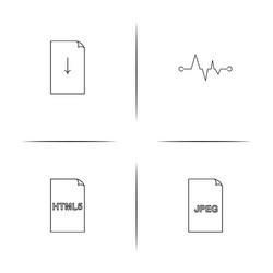 files and folders sign simple linear icon vector image