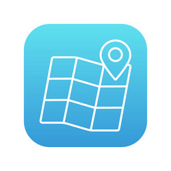 map with pointer line icon vector image