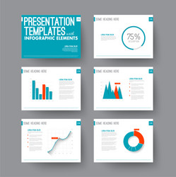 presentation slides with infographic elements vector image