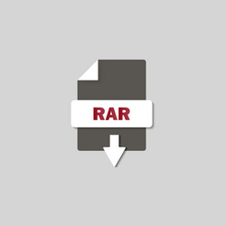 Rar download icon on background button vector