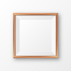 realistic blank wooden picture frame modern vector