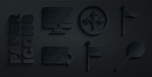 set location marker city map navigation push pin vector image