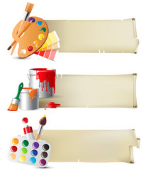 Set of old paper banners Royalty Free Vector Image