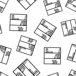 bookcase furniture seamless pattern background vector