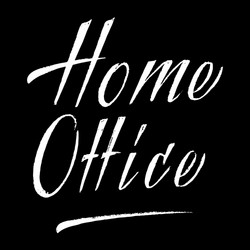 Home office lettering hand drawn vector