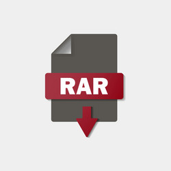 Rar download icon on background button vector