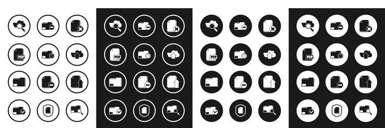 set delete file document folder vector image