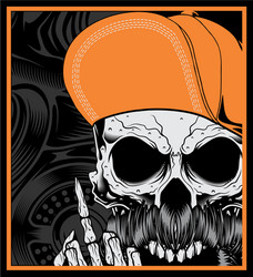 Set skull in baseball caps design element Vector Image