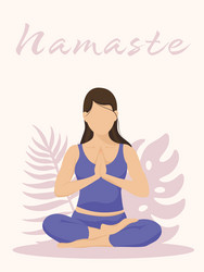 Yoga faceless namaste vector