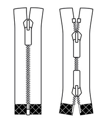 Zipper Types & Open End Schemes vector image