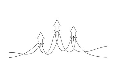a simple line drawing of arrows moving in both vector image