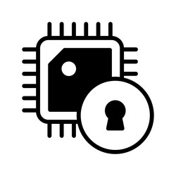 an editable of processor security with lock vector image