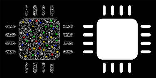 flare mesh wire frame processor icon with vector image