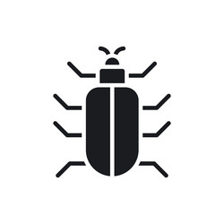bug icon set beetle insect sign software malware vector image