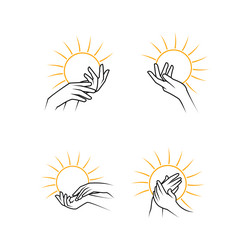 hand drawn beauty logo template design icon Vector Image